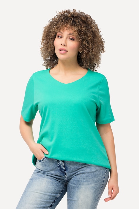 Shirt, doppellagige Vorderseite, Slim, Rundhals, Halbarm