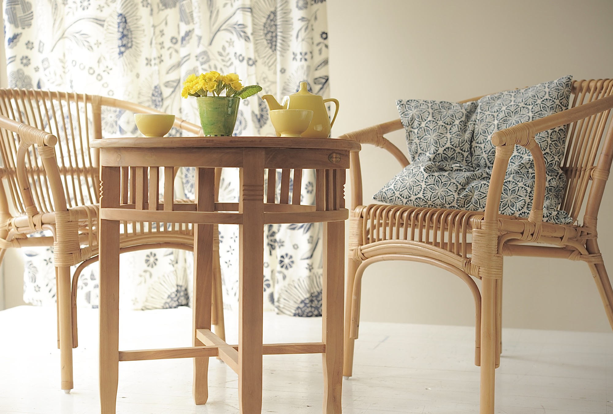 Rund-Lehnstuhl 'Trendton', Rattan natur, B 57 cm, H 76 cm, L 61 cm von fischer's lagerhaus