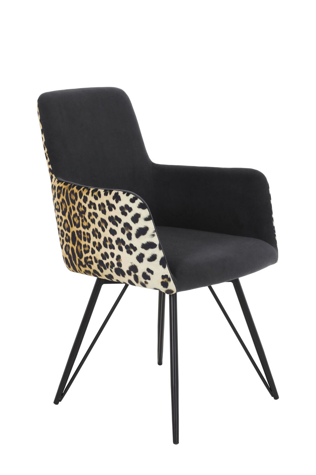 Stuhl Nala Microfaser Velvet Leo/Schwarz 57x88x64 cm