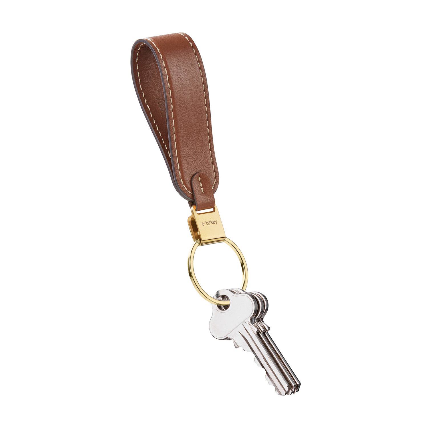 Orbitkey Loop Keychain Leather caramel