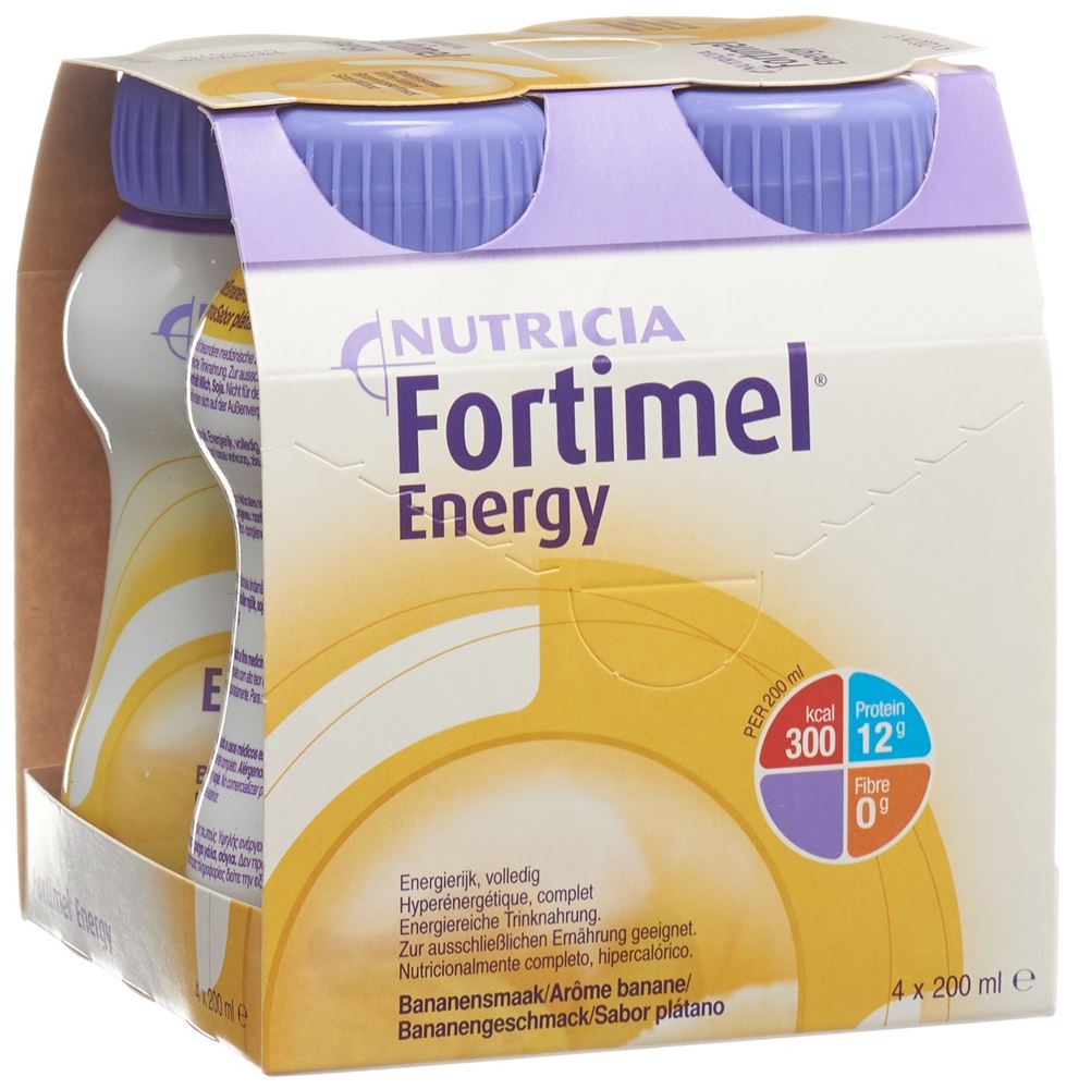 FORTIMEL 1.5 kcal<br>4 × 200 ml, Flasche, Emulsion zum Einnehmen, Banane