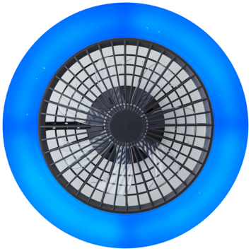Brilliant plafondventilator Salerno met lamp en RGB functie 40W zwart