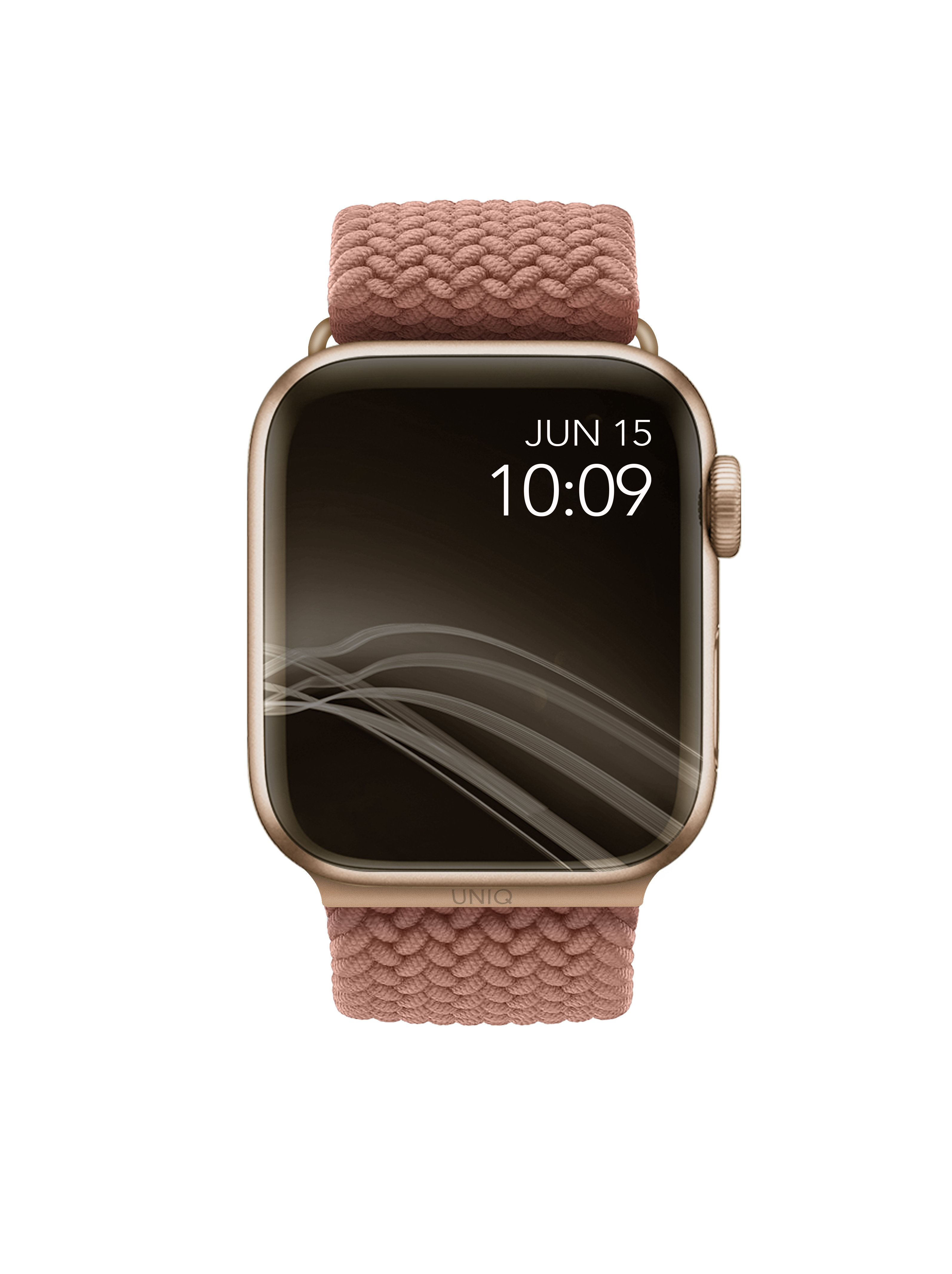 Aspen Apple Watch (46/45/44 mm) Geflochtenes Nylon Armband mit Edelstahl-Schnalle (UNIQ-44MM-ASPPNK) - Rose Raisin