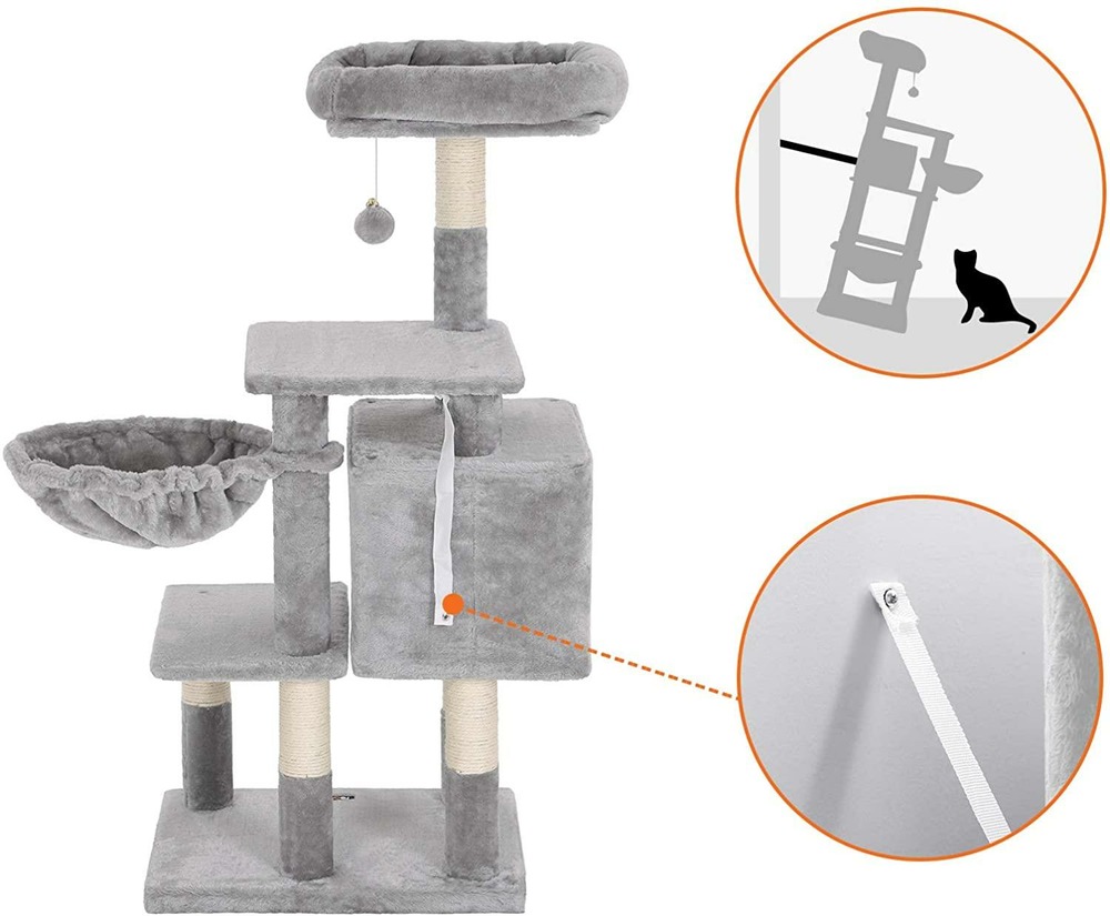 Arbre à chat 110 cm gris clair