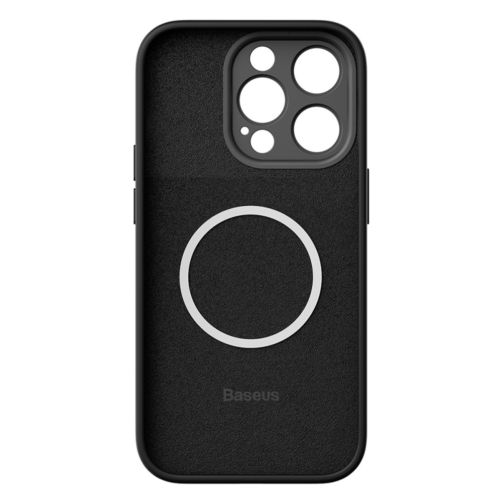 iPhone 14 Pro Max MagSafe Silikon Case Hülle mit Kameraschutz   Display Panzerglas - Schwarz