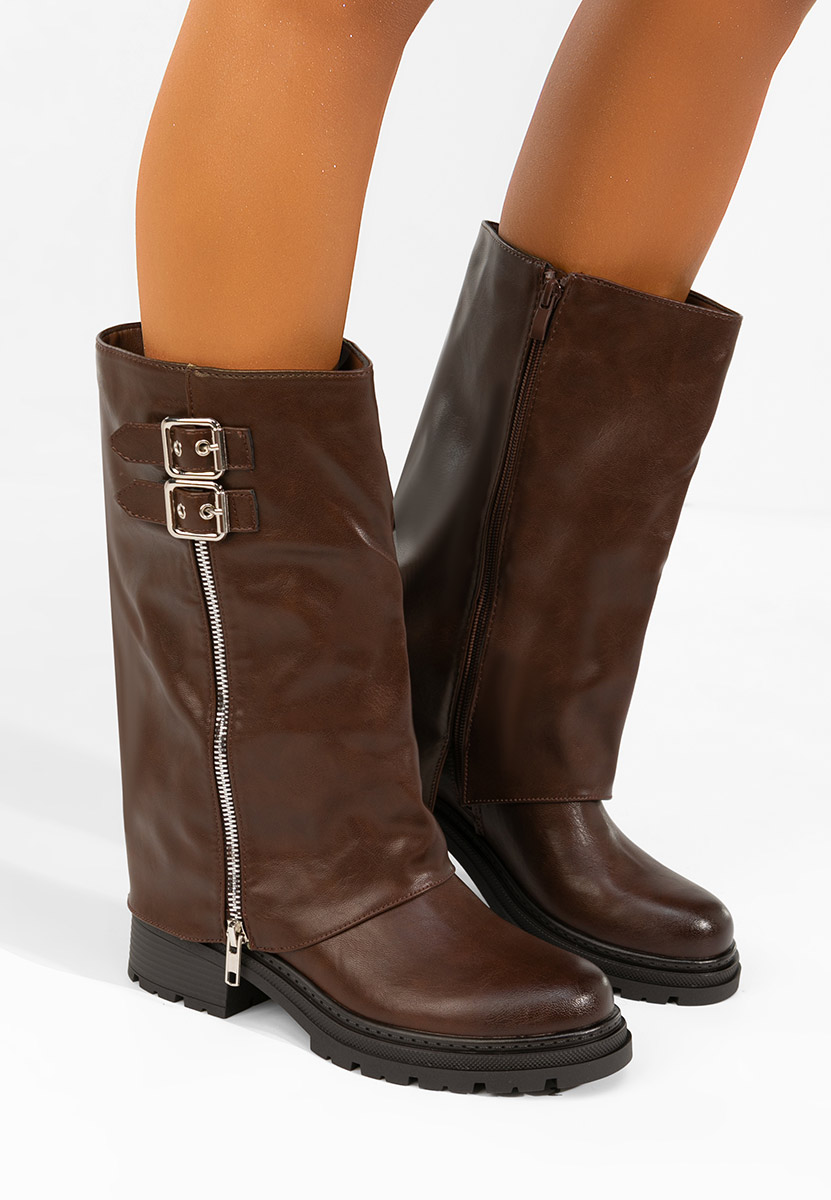 Bottes brunes Scurte Clarielle