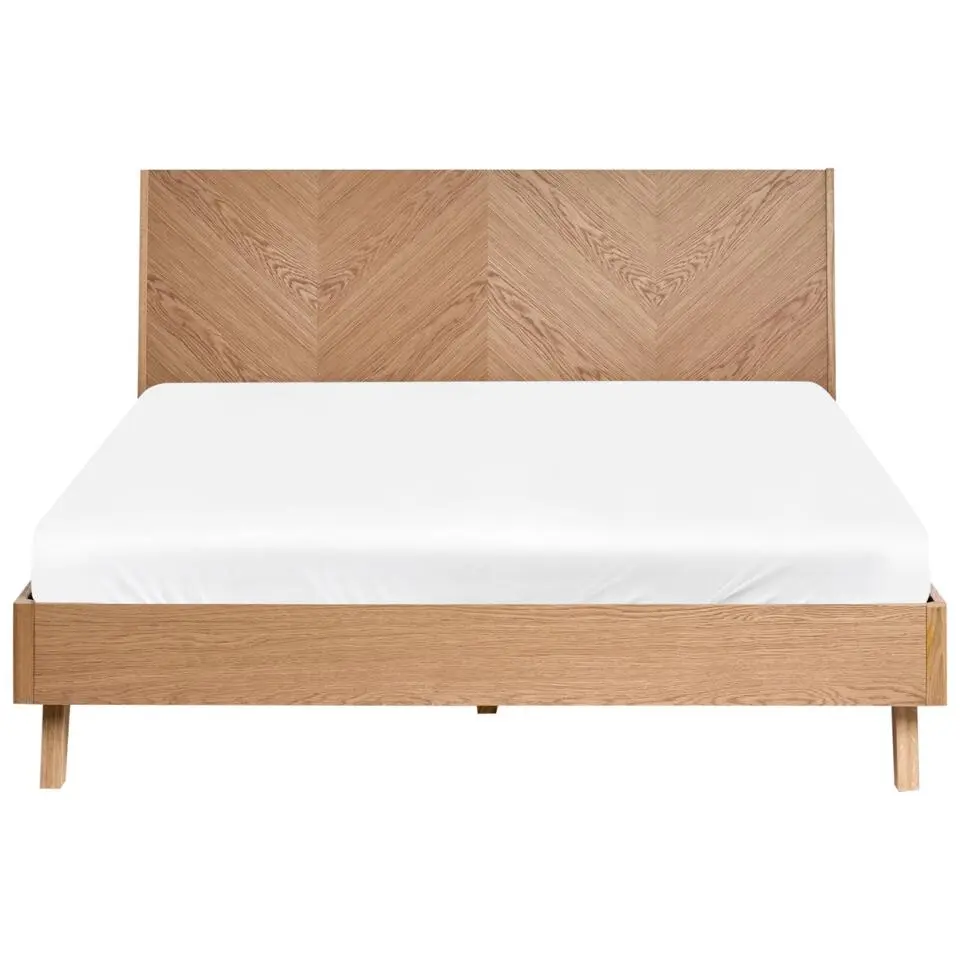 WIZERNES - Tweepersoonsbed - Lichtbruin - 140 x 200 cm - MDF
