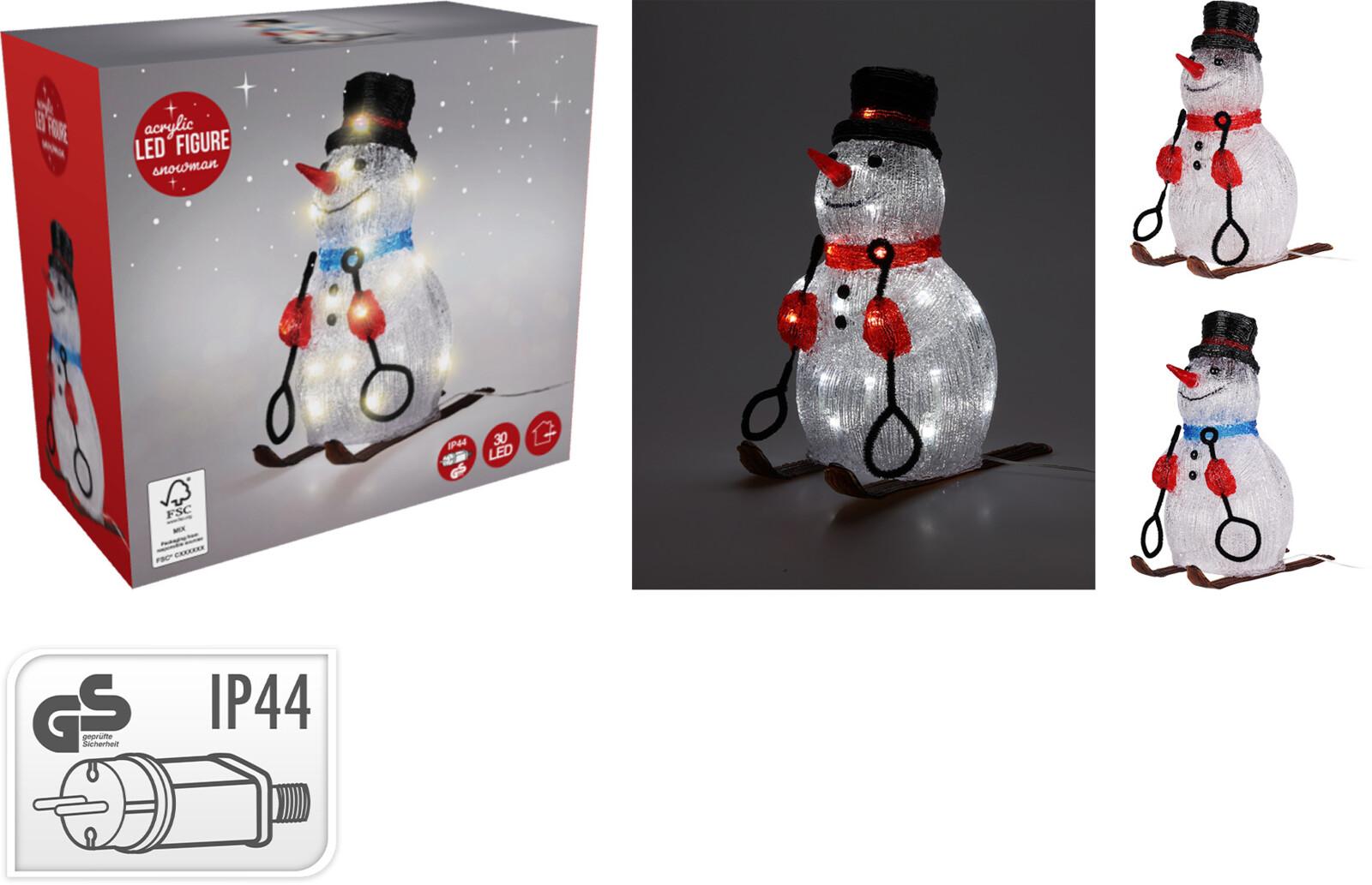 BONHOMME NEIGE SKI ACRYLIQUE 31CM
