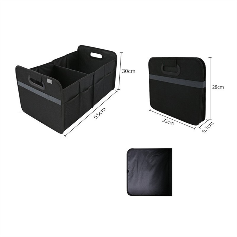 (55x33cm) Auto Kofferraumbox Organizer Tasche mit Tragegriffen - Schwarz