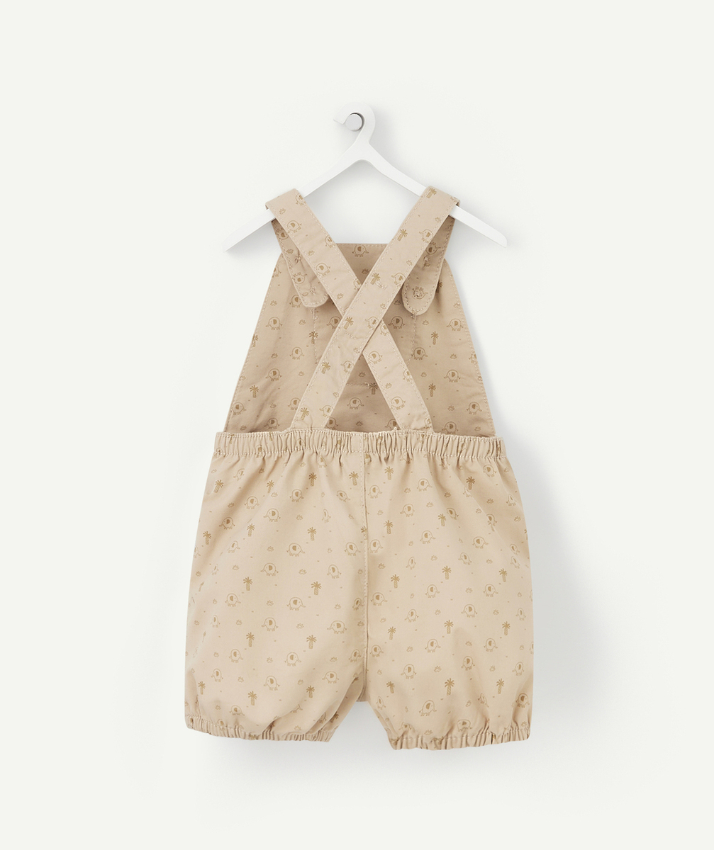 SALOPETTE BÉBÉ EN COTON BIO MARRON THÈME SAVANE