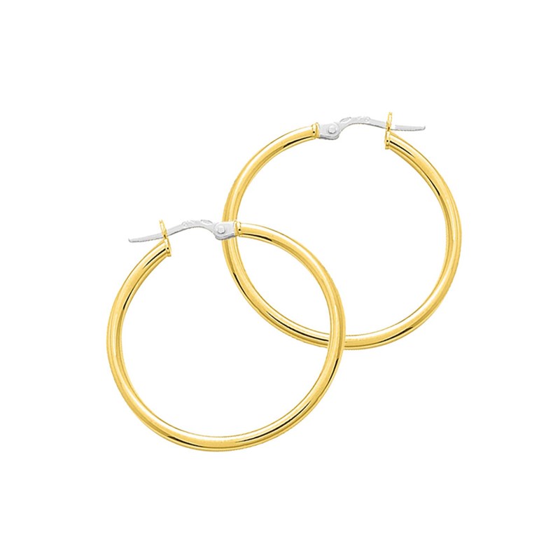 Créoles lisses Femme - Or 18 Carats - Diamètre 25mm