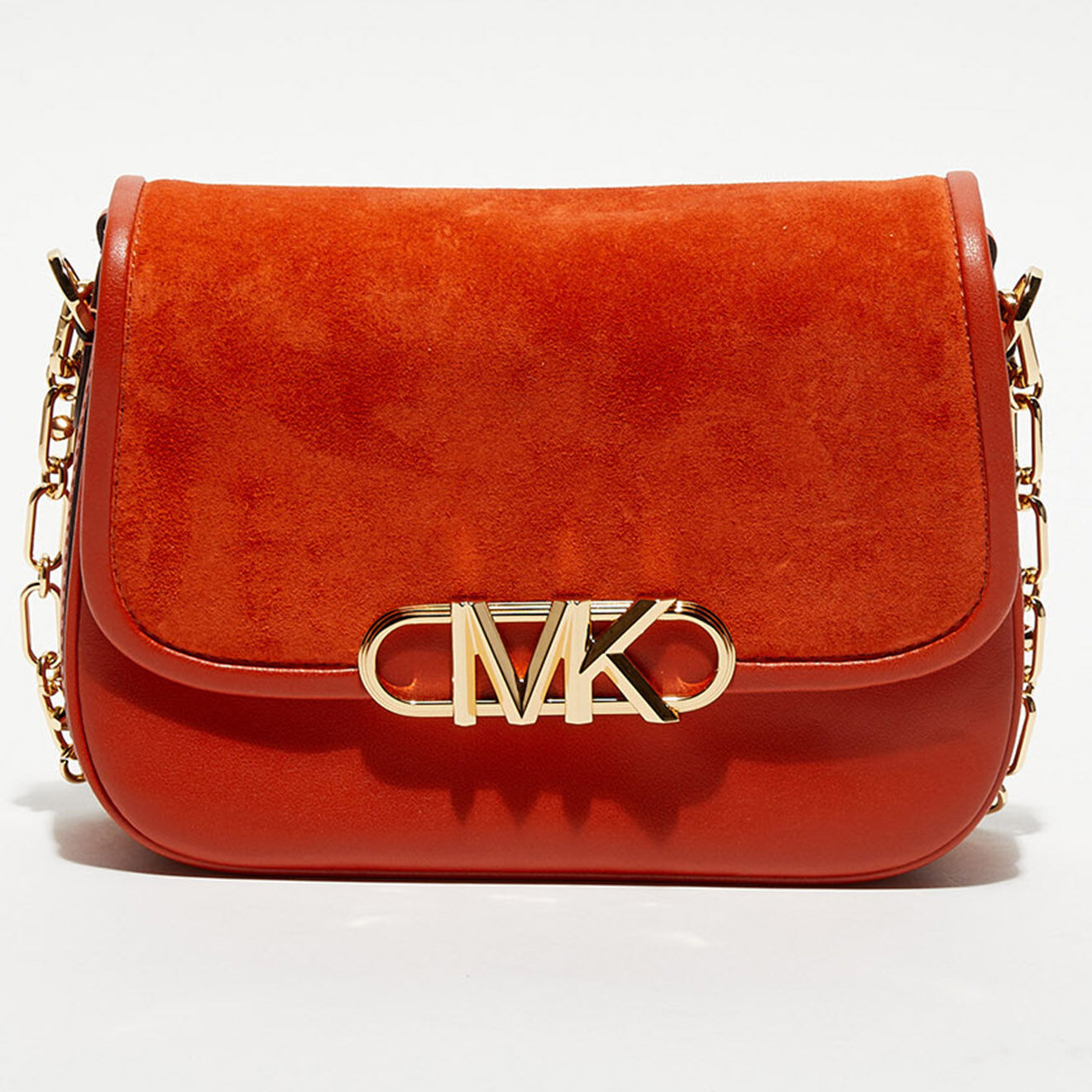 Michael Kors Sac porté épaule en Cuir & Daim Parker orange - 23x19x6 cm
