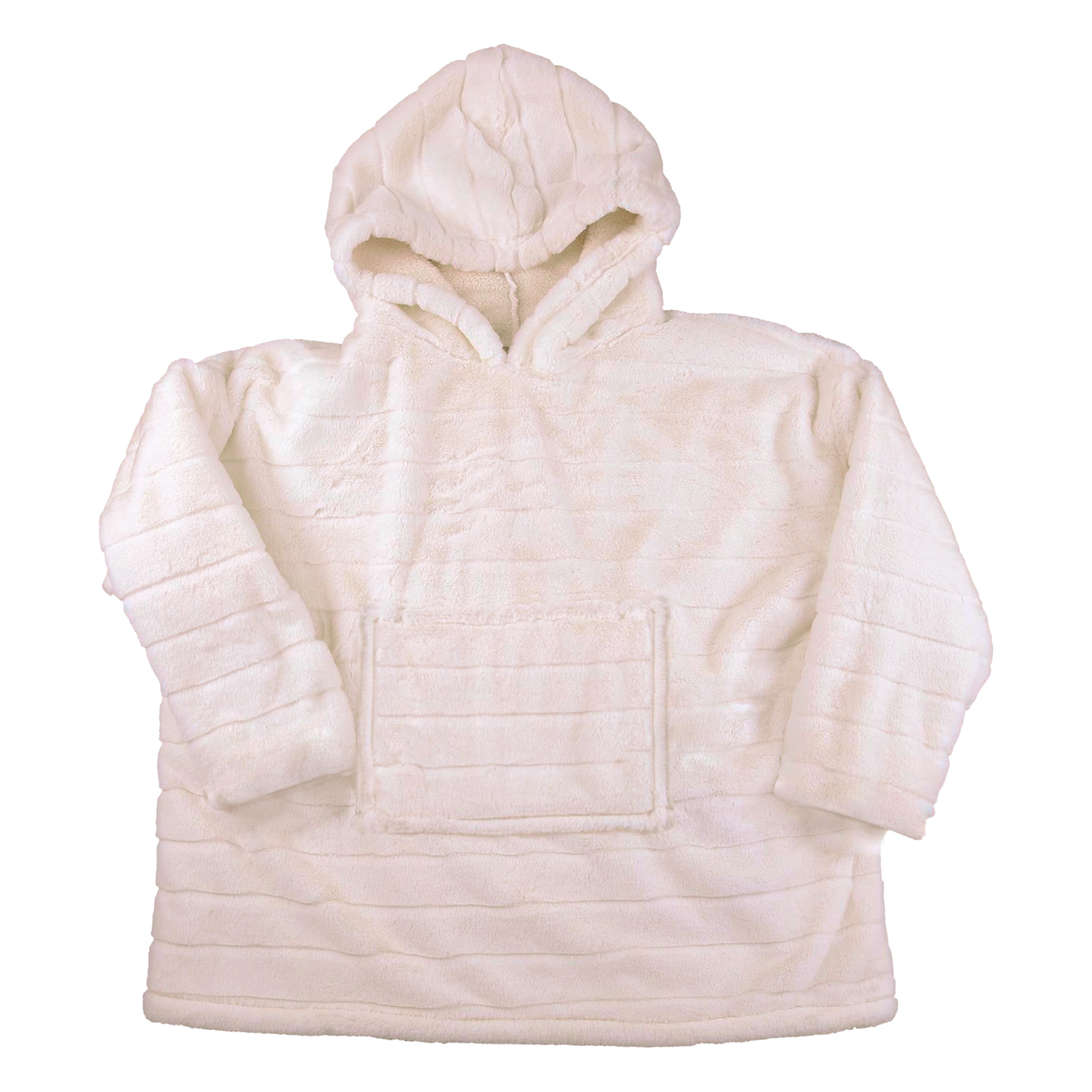 SWEAT PLAID FAUSSE FOURRURE BLANC