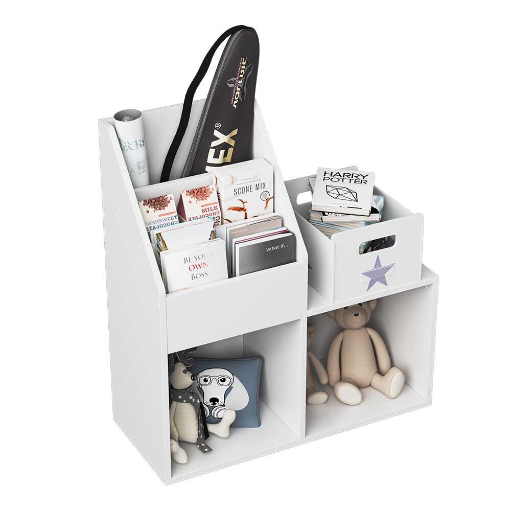 Vicco Kinderregal Conny 72x79cm, Weiß, Bücherregal mit Ablagen für Faltboxen