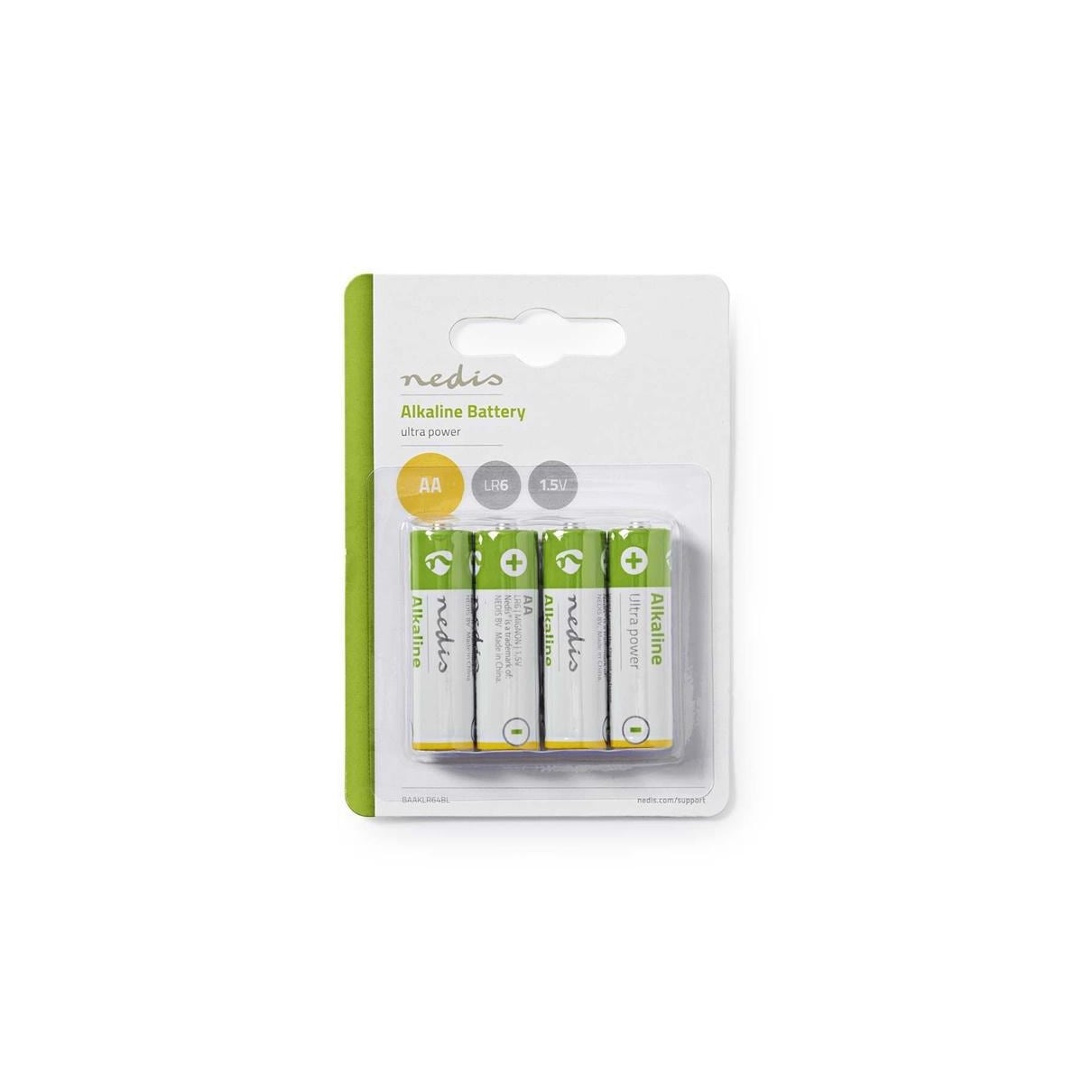 Alkaliske batterier AA | 1.5 V | 4 deler | Blister