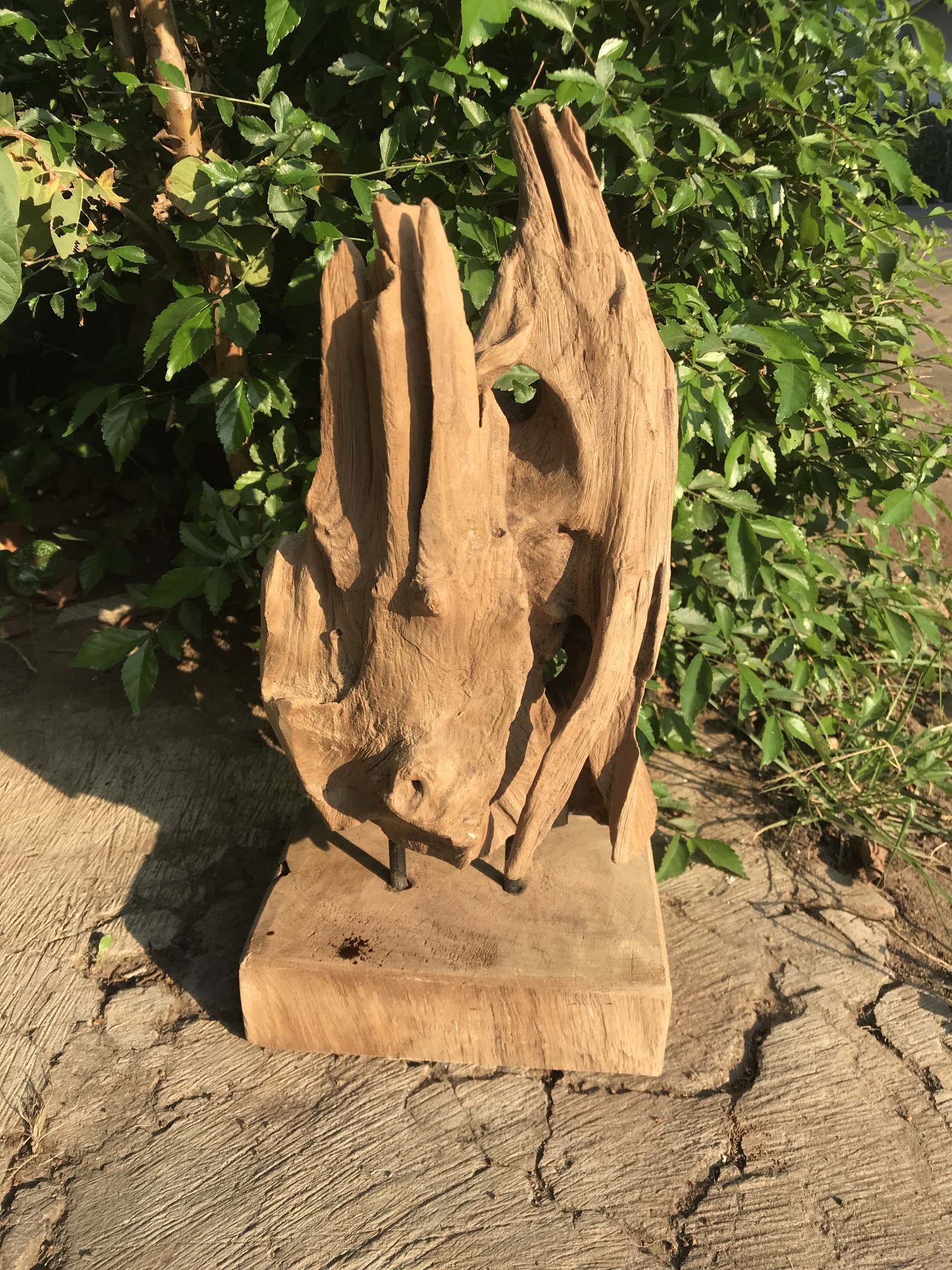 Wurzelholz-Skulptur, natur, H 35 cm von fischer's lagerhaus
