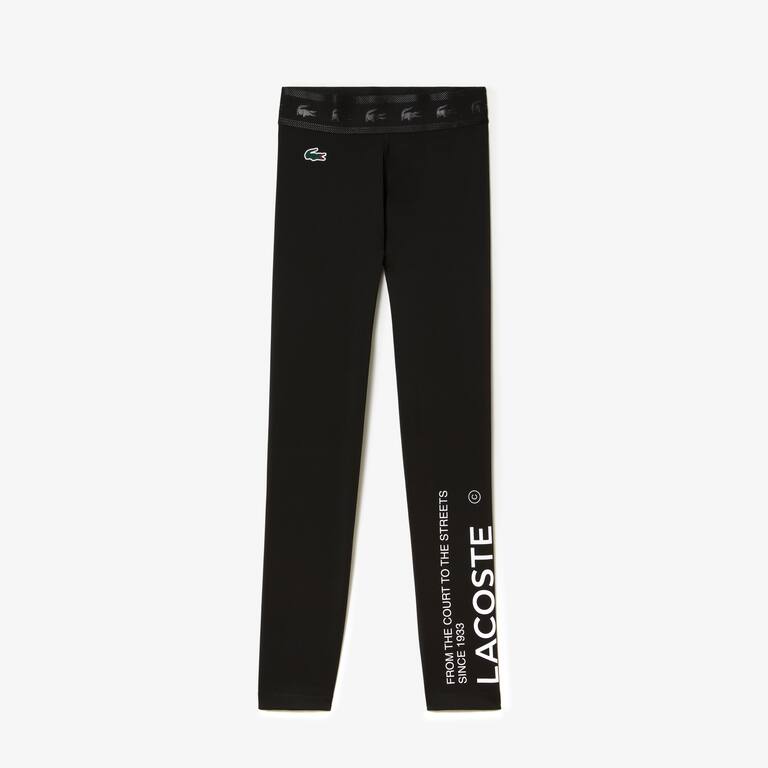 Legging 7/8 femme Lacoste Sport en polyester recyclé Pantalons de survêtement - Noir - Lacoste - Femme