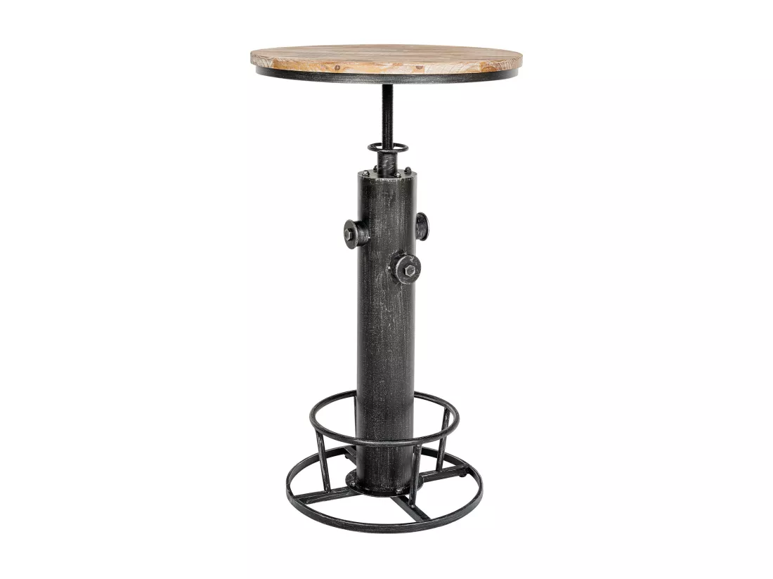 Table haute de bar - rond Ø 54 cm - Métal - Argent antique - Ruhr