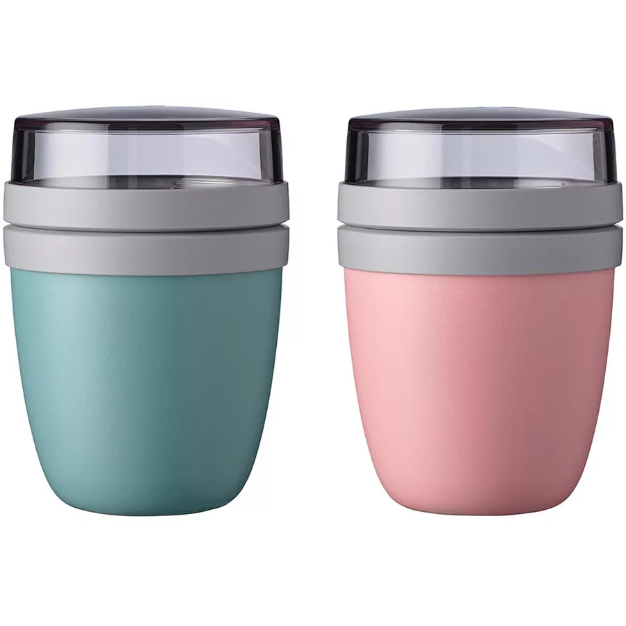 Mepal Lunchpot Mini Ellipse 300 + 120 ml 2er Set türkis-rosa