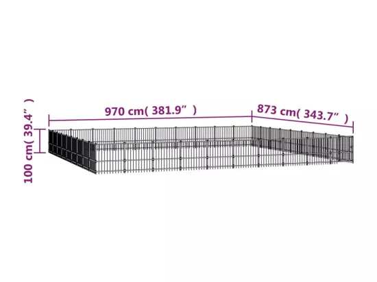 Chenil cage enclos pac noire 970 x 873 x 100 cm 02_0041886