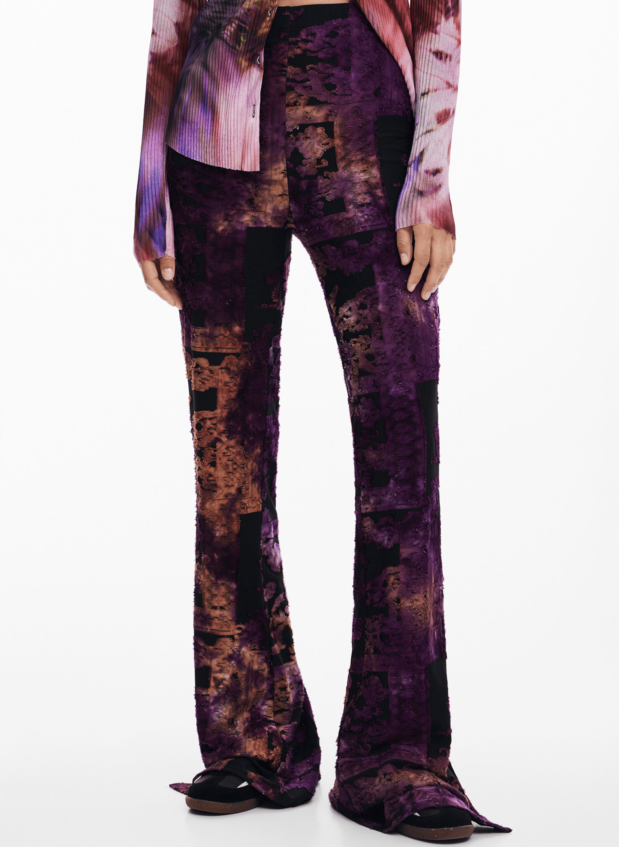 Pantalon flare imprimé | Bleu