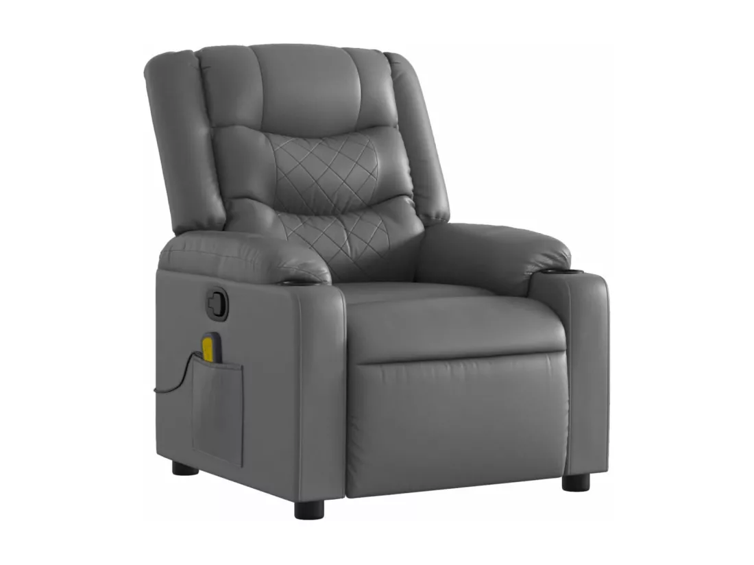 Fauteuil massant inclinable Gris Similicuir