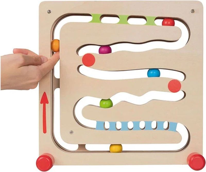 Goki - Houten Ballenbaan - Hout - Inclusief 6 Ballen