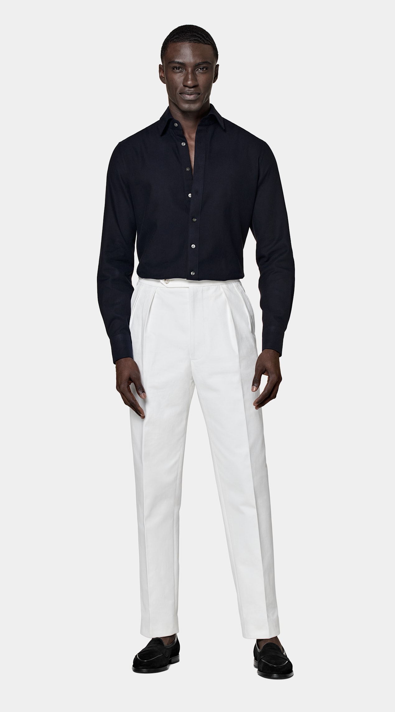 Chemise coupe ajustée bleu marine