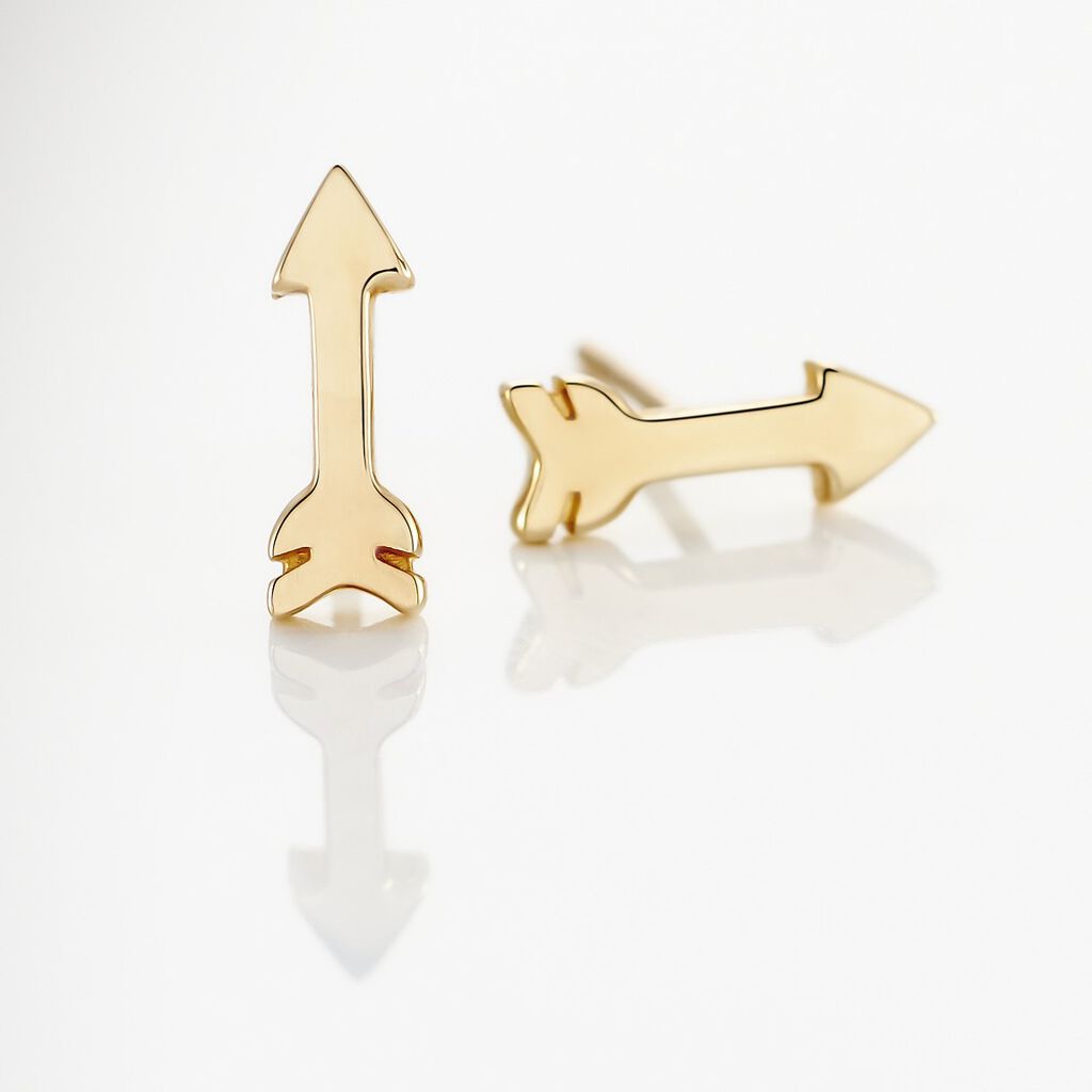 Boucles D'oreilles Puces Or Jaune Gnazi