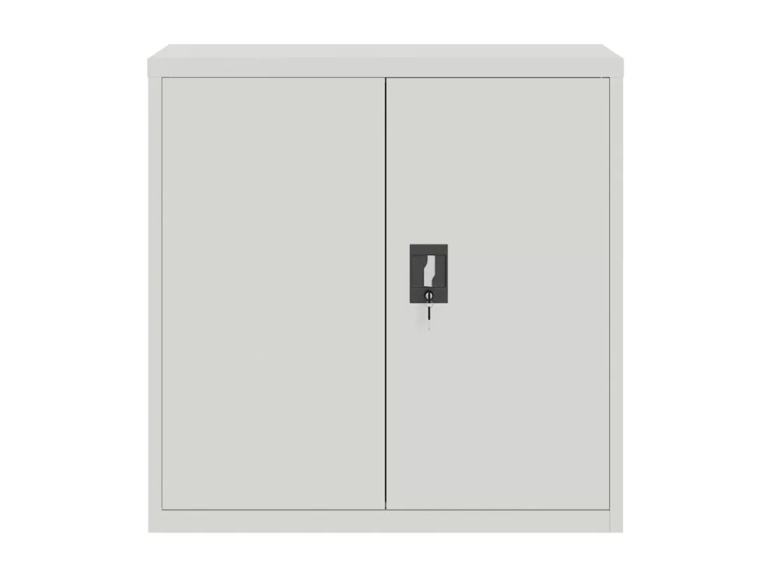 Armoire de bureau avec 2 portes Gris 90 cm Acier
