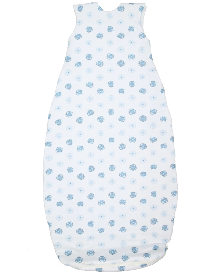 Jersey-Schlafsack BABY-NEST® AIRPOINTS® FLOWERS in weiß/hellblau
