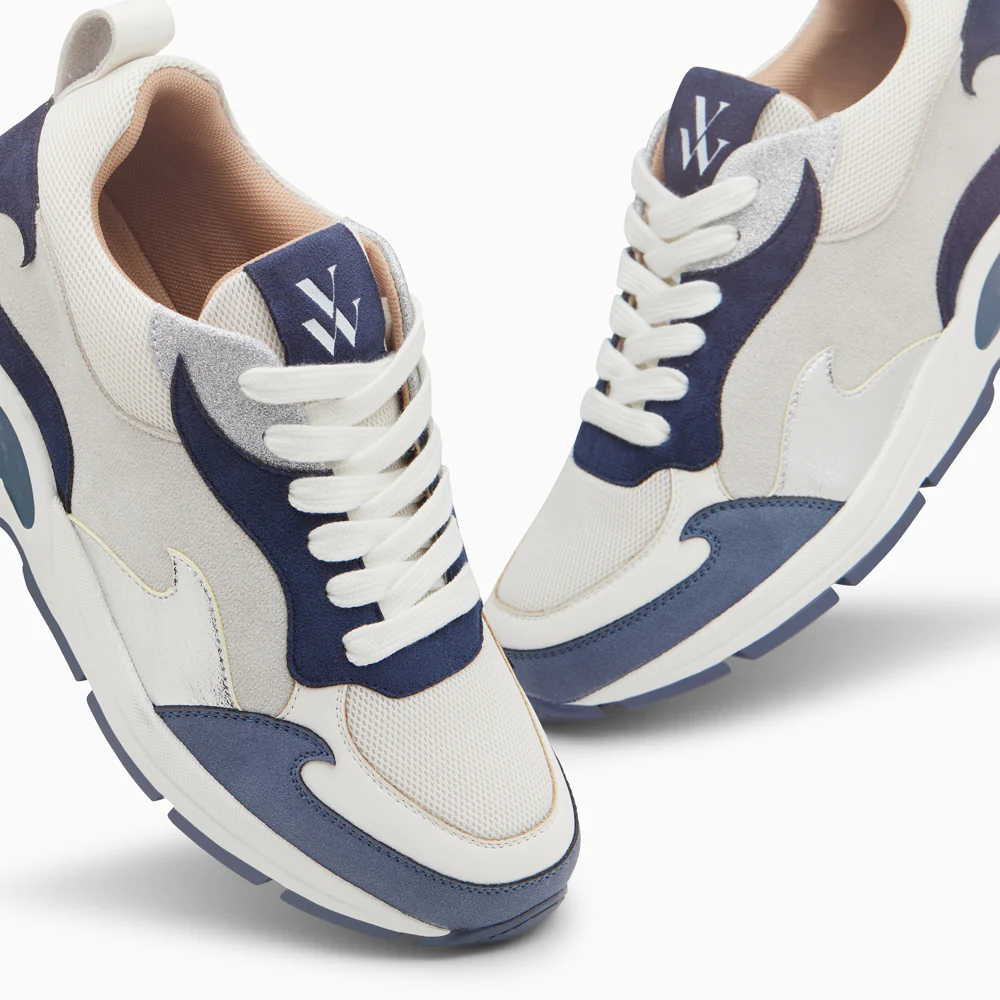 Sneakers-Baskets flamme Arya gris et bleu