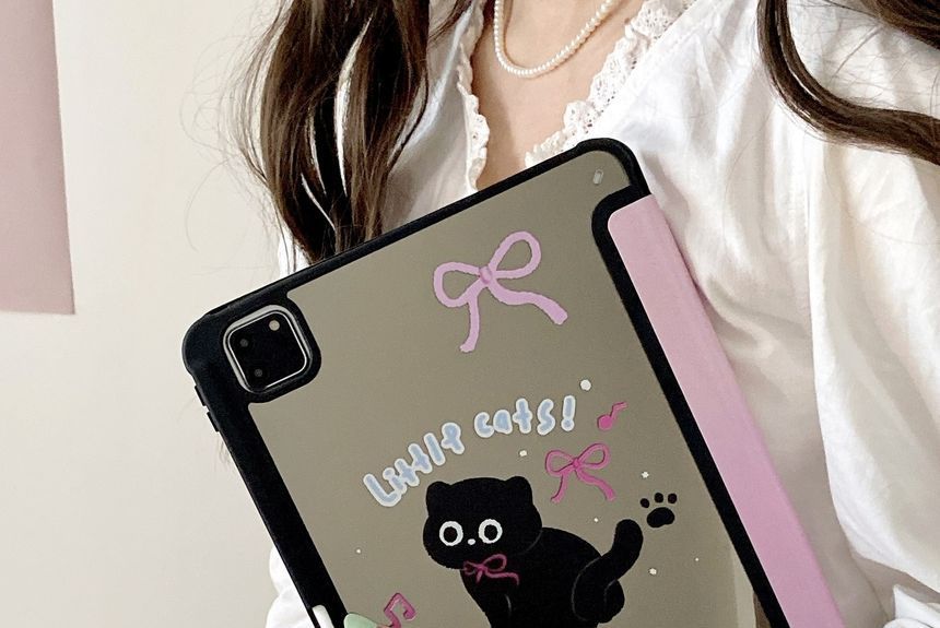 Vachie - Kat gespiegeld iPad-hoesje