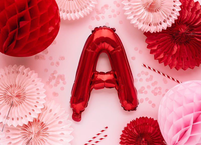 Folie Ballon Letter A Rood Leeg 35cm
