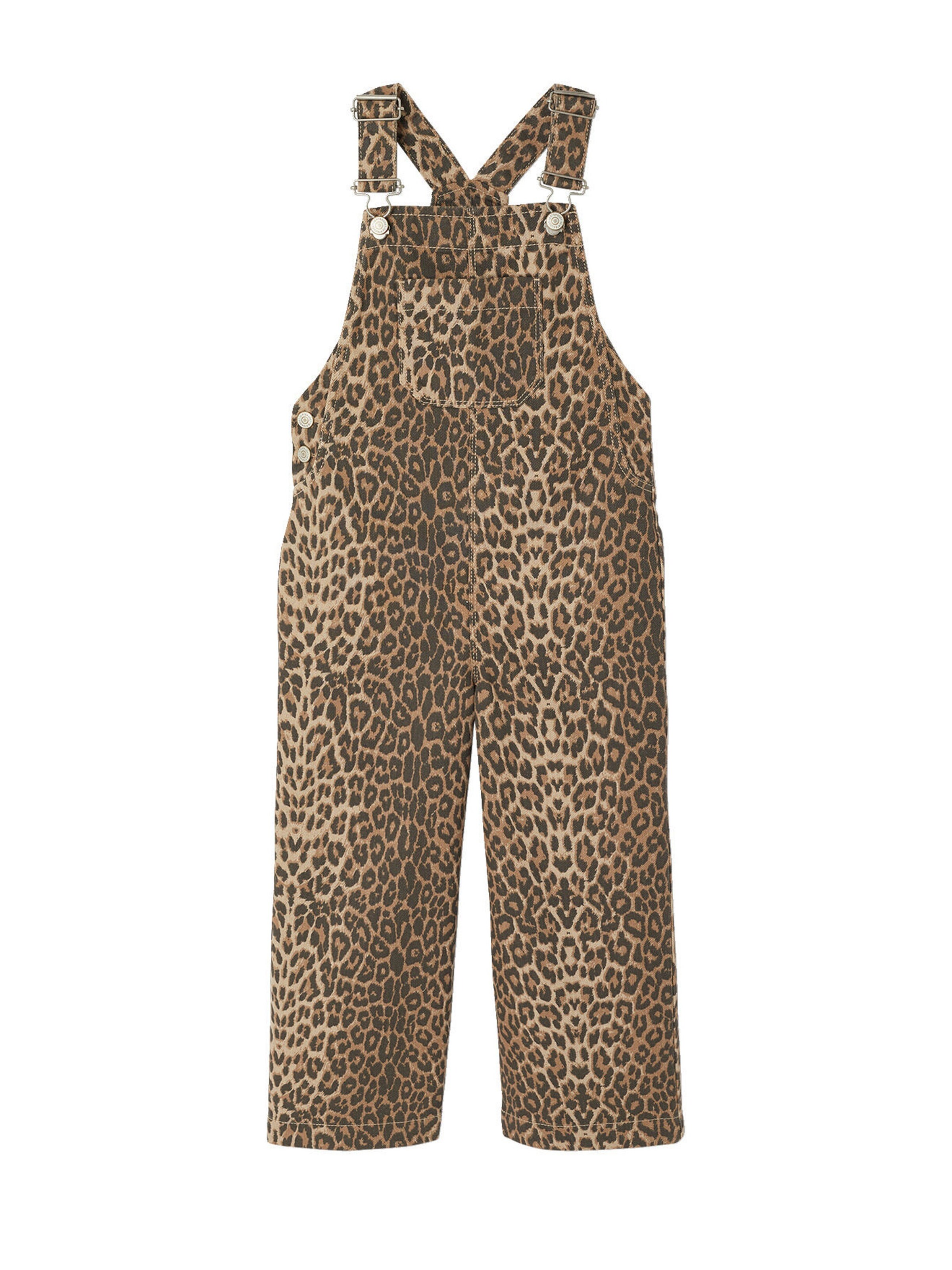 Vertbaudet Gemusterte Mädchen Latzhose mit weitem Bein beige