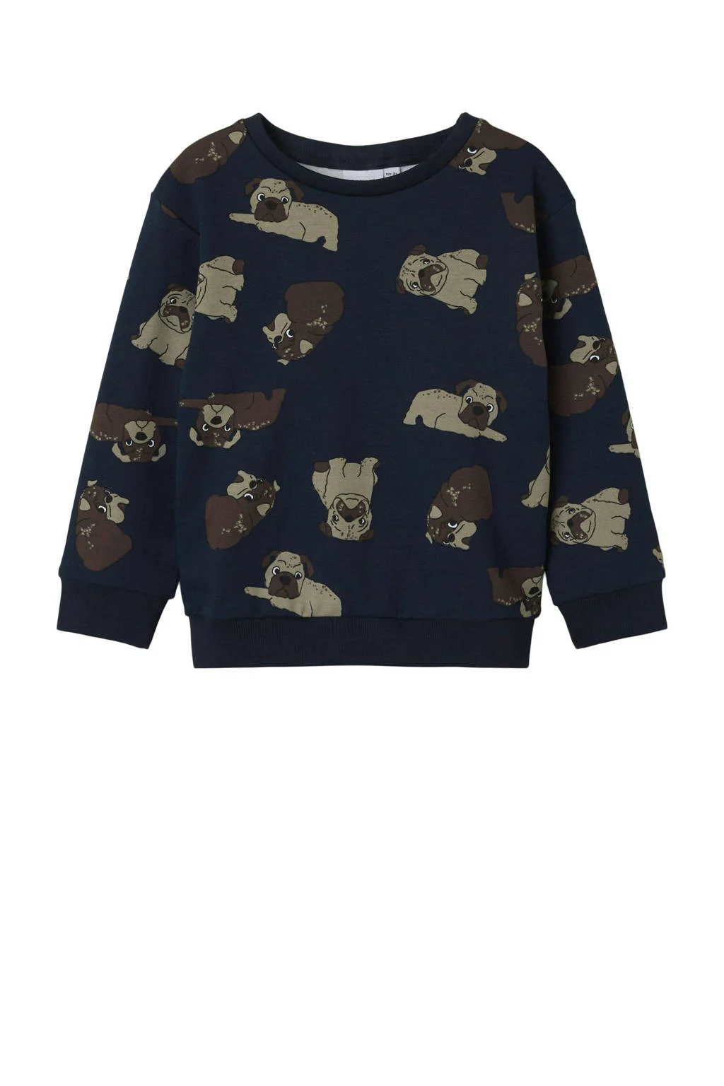 NAME IT sweater NMMRASMUS met all over print donkerblauw