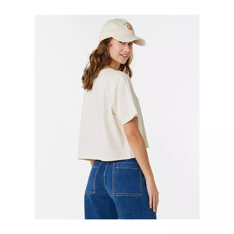 Teeshirt femme RIPCURL Color Block Crop Tee Off White S