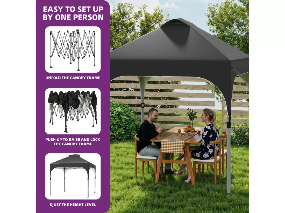 YITAHOME 2.5x2.5M Instant Pop Up - Tente de camping Pliante et imperméable - Noir