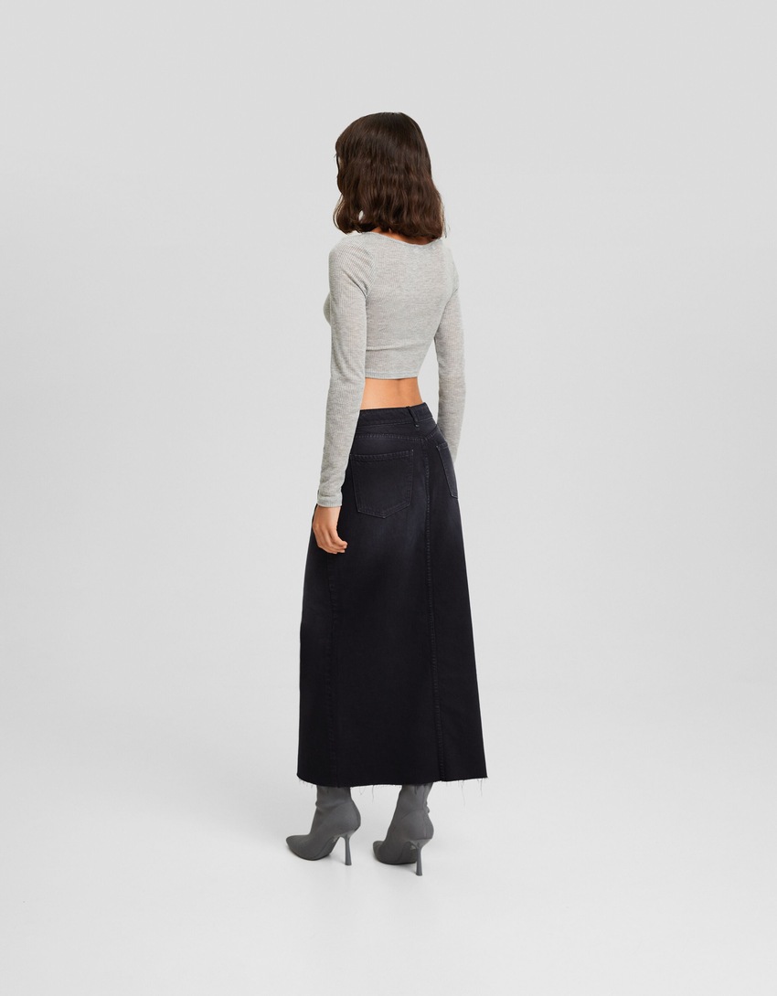 Saia longa de jeans