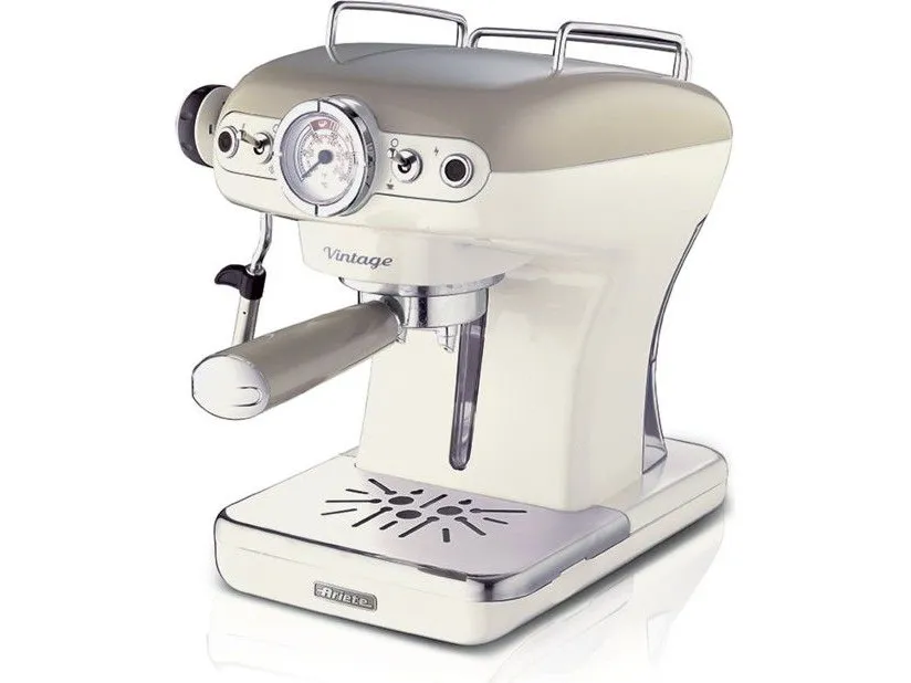 Ariete Vintage 1389 - Kaffemaskine med mælkeskummer - 15 bar - beige