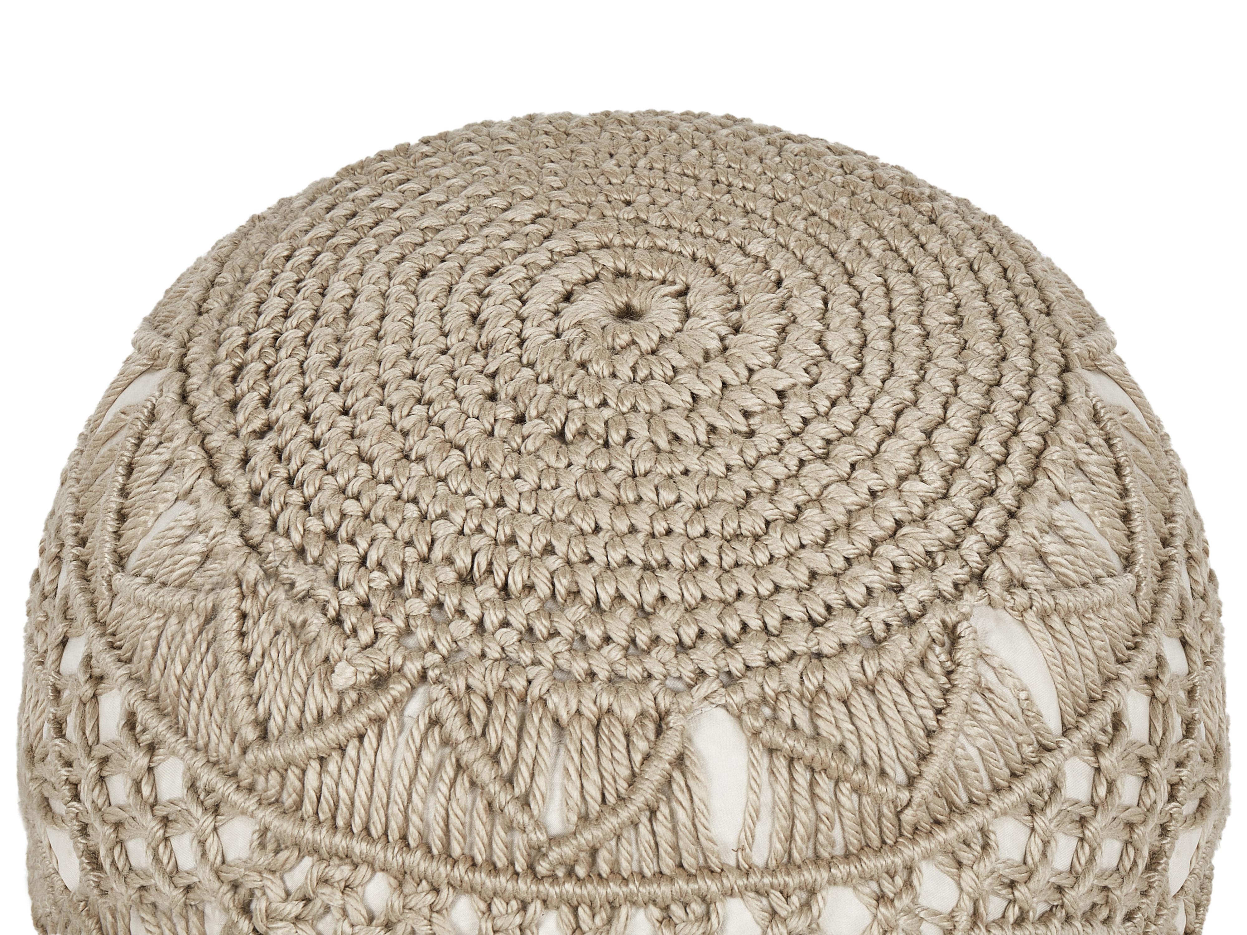 Poef AADHI Synthetisch materiaal Beige