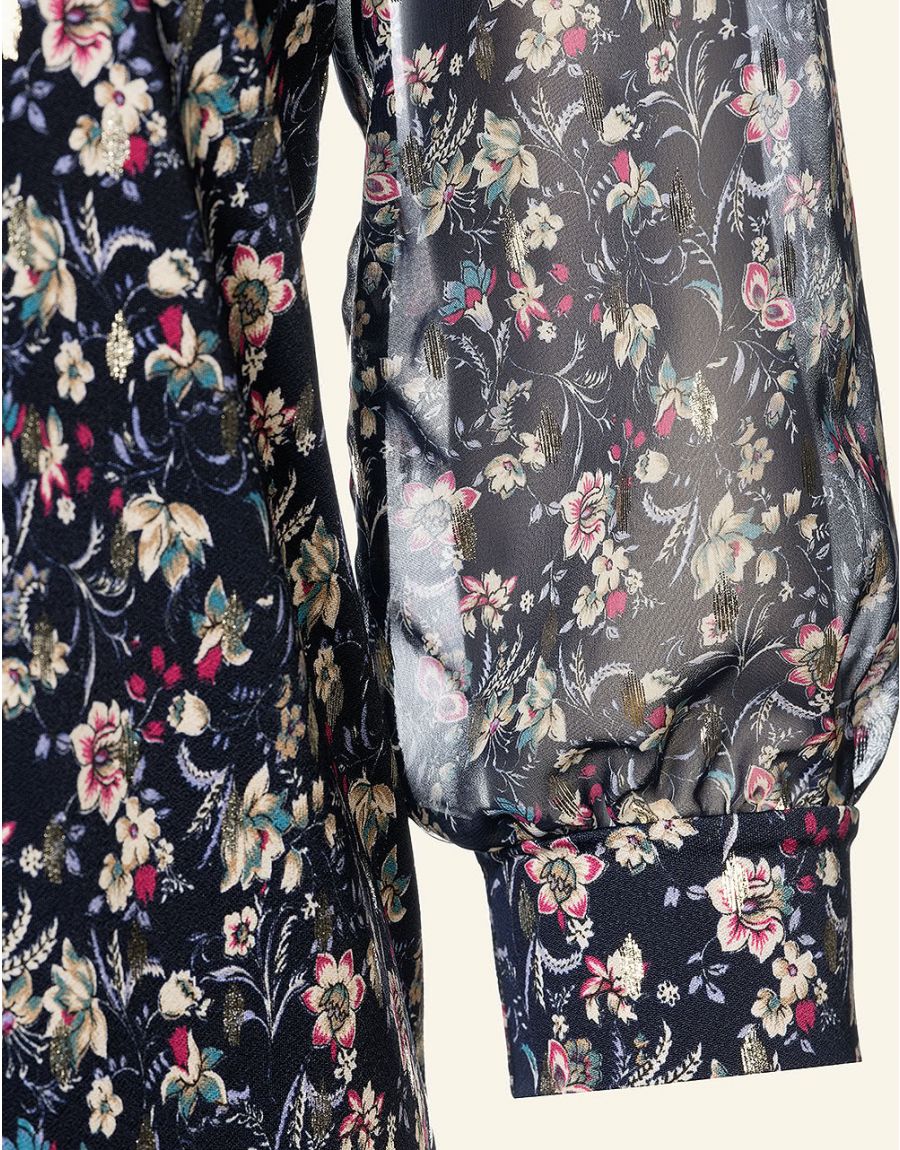 Robe bleue imprimée
