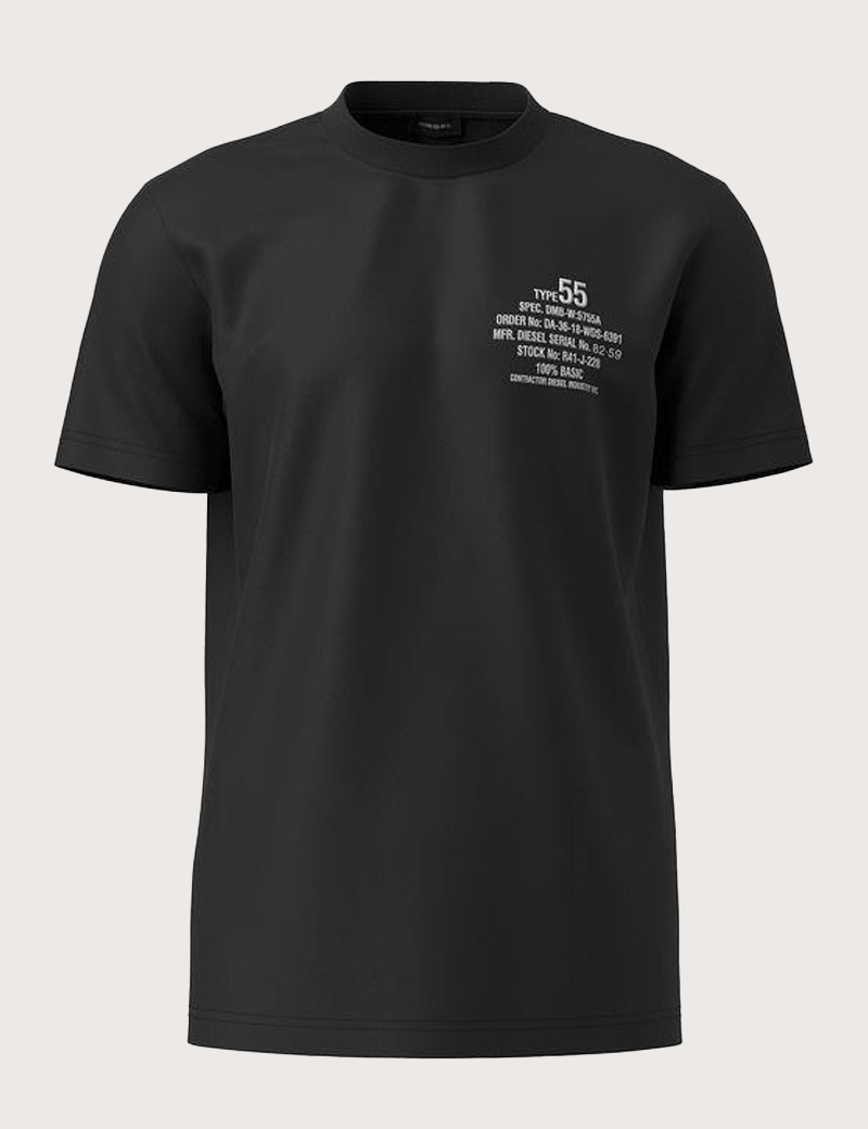 DIESEL T-SHIRT HOMME DIEGOR LOGO CŒUR ET DOS NOIR