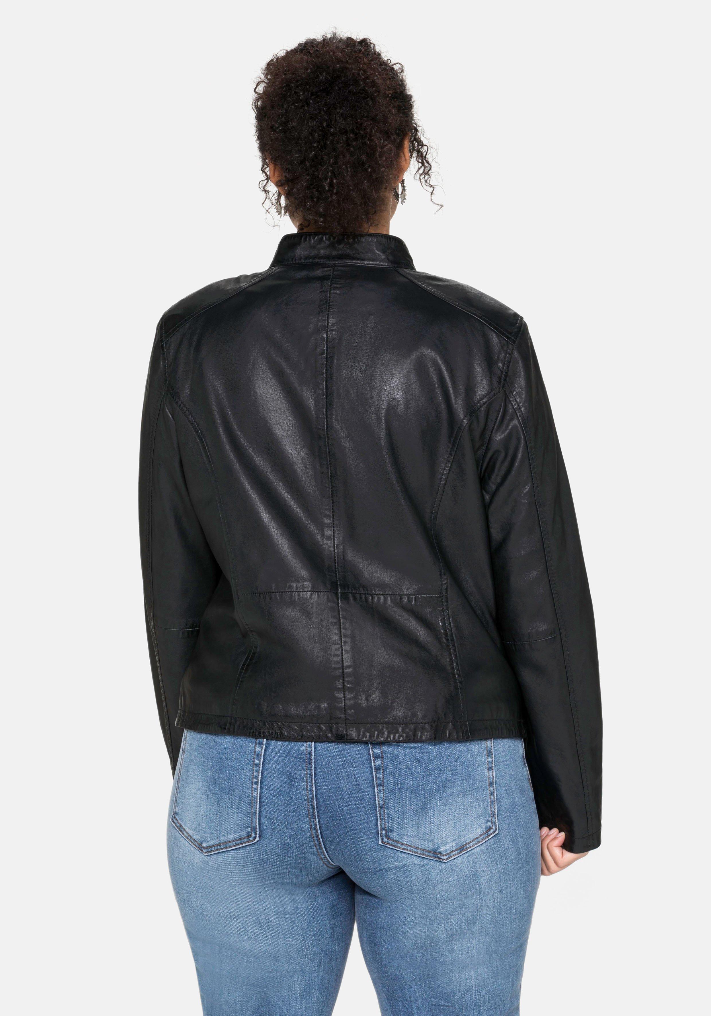 Lederjacke aus Lammnappa, mit Stehkragen