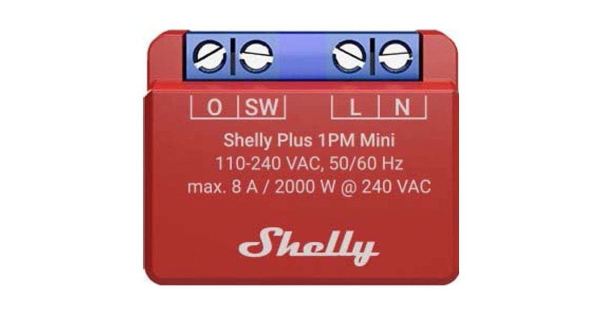 ShellyPlus 1PM Mini relais  (Wifi, Bluetooth)