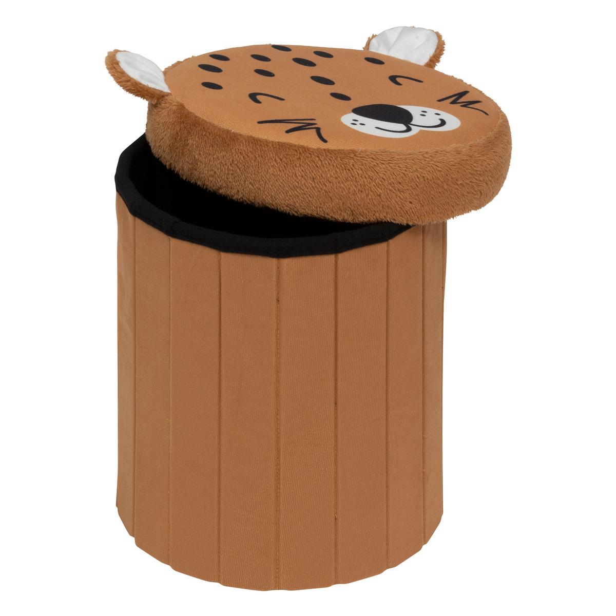 POUF PLIABLE LEOPARD H.38CM