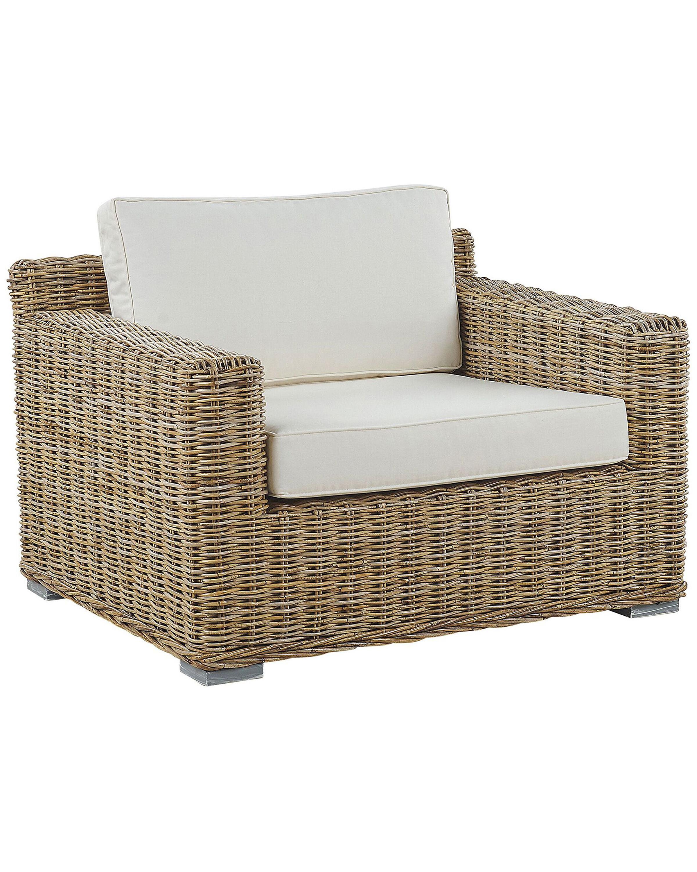 Set van 2 tuinfauteuils ARDEA Rotan Lichtbruin