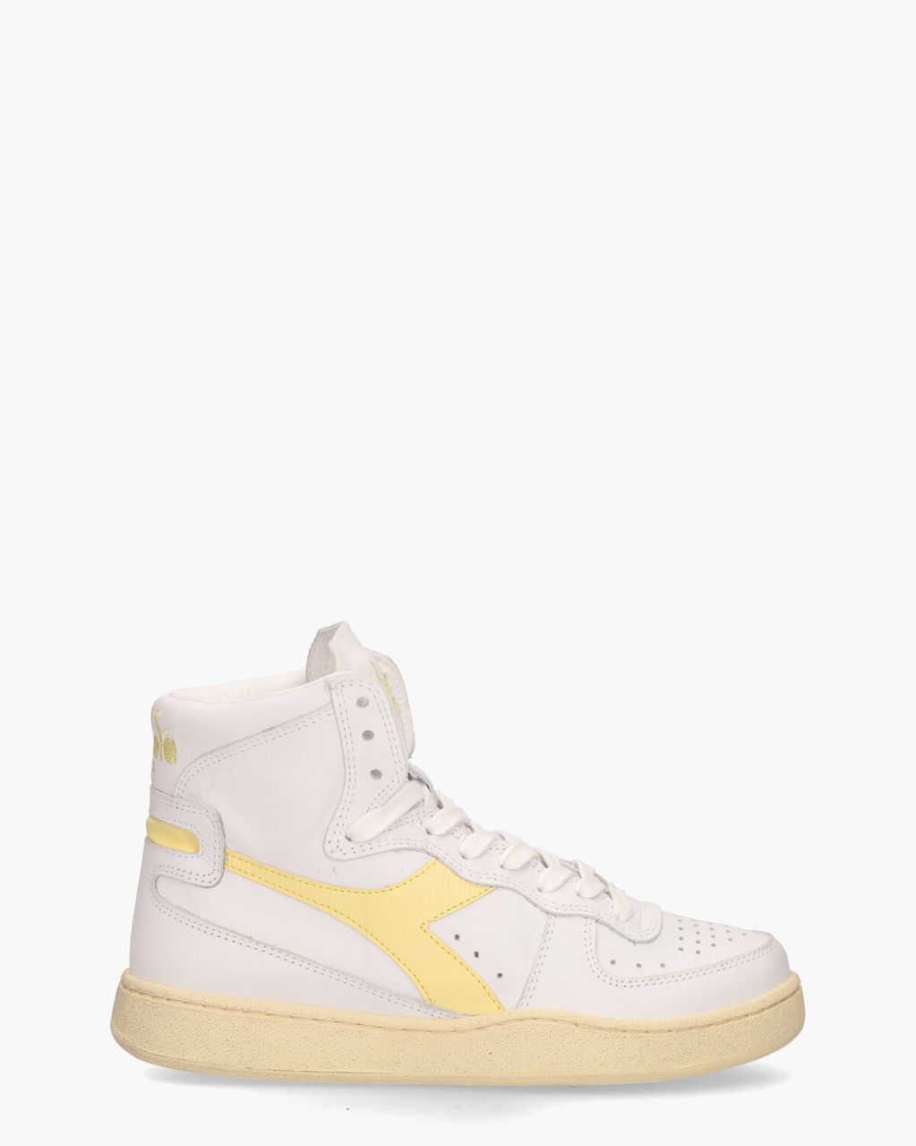 Diadora Heritage Mi Basket Used Wit/Lichtgeel Damessneakers