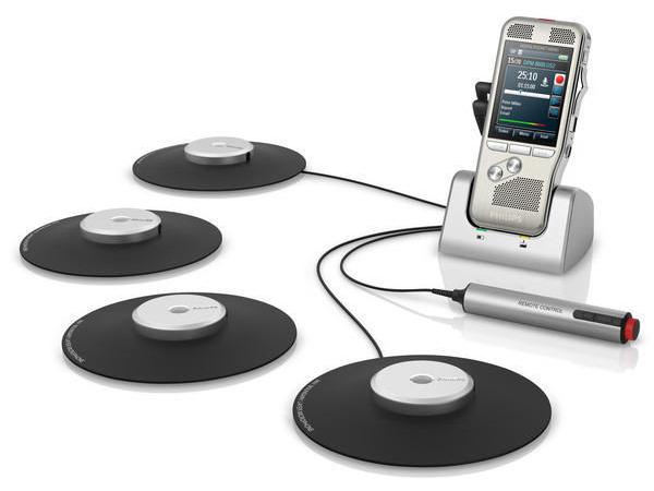 Philips Diktiergerät Digital Pocket Memo DPM8900 Konferenzaufnahme-System, Recorder mit 4 Mikrofone