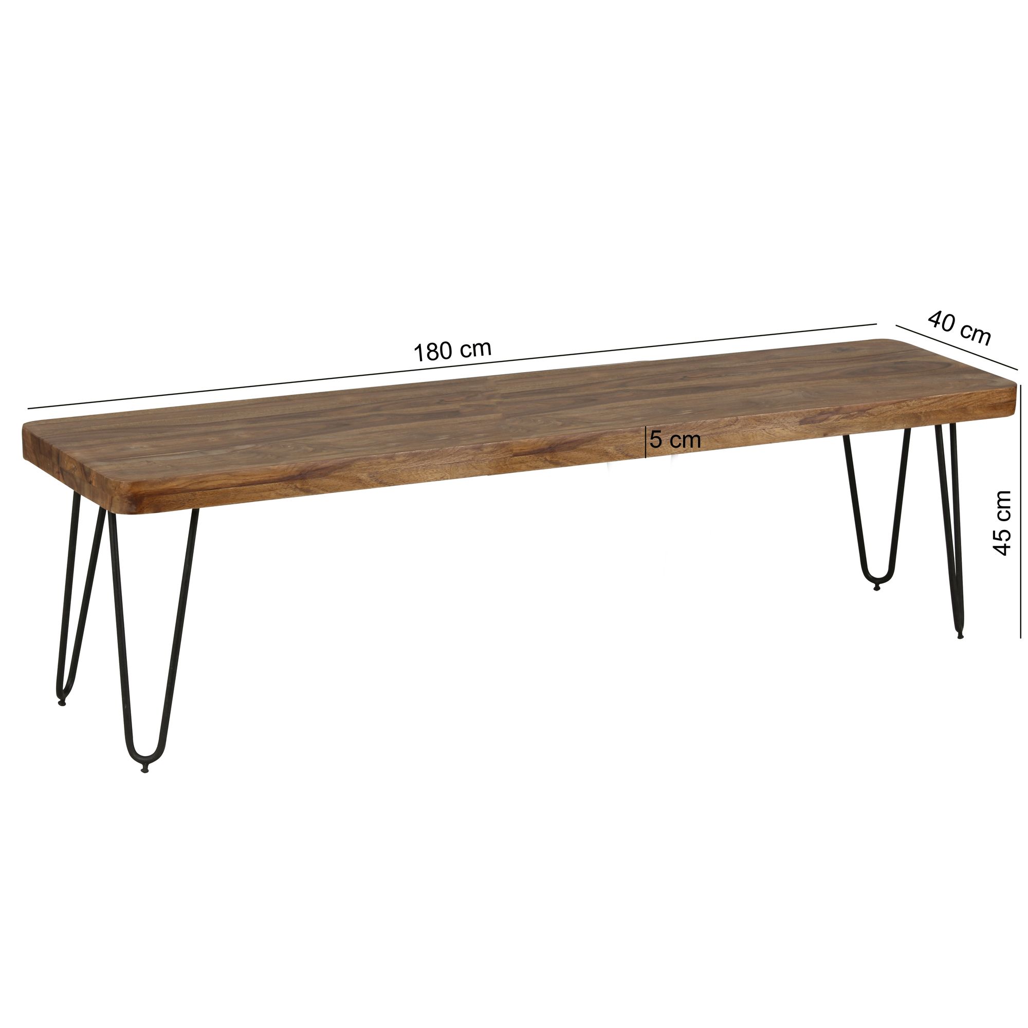 FineBuy Sitzbank Massiv 180cm Esszimmerbank Holzbank Küchenbank Holz
